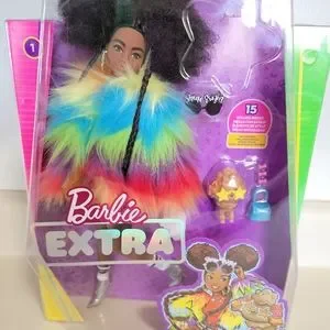 Pet Poodle Barbie Extra Fluffy Rainbow Coat Doll Barbie Extra Doll
